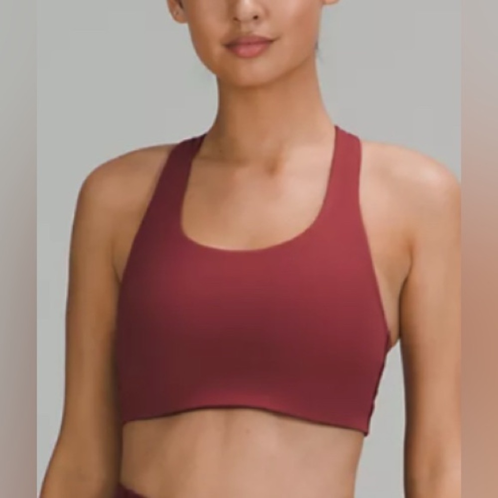 Lululemon Invigorate Sports Bra - size 6, merlot red color